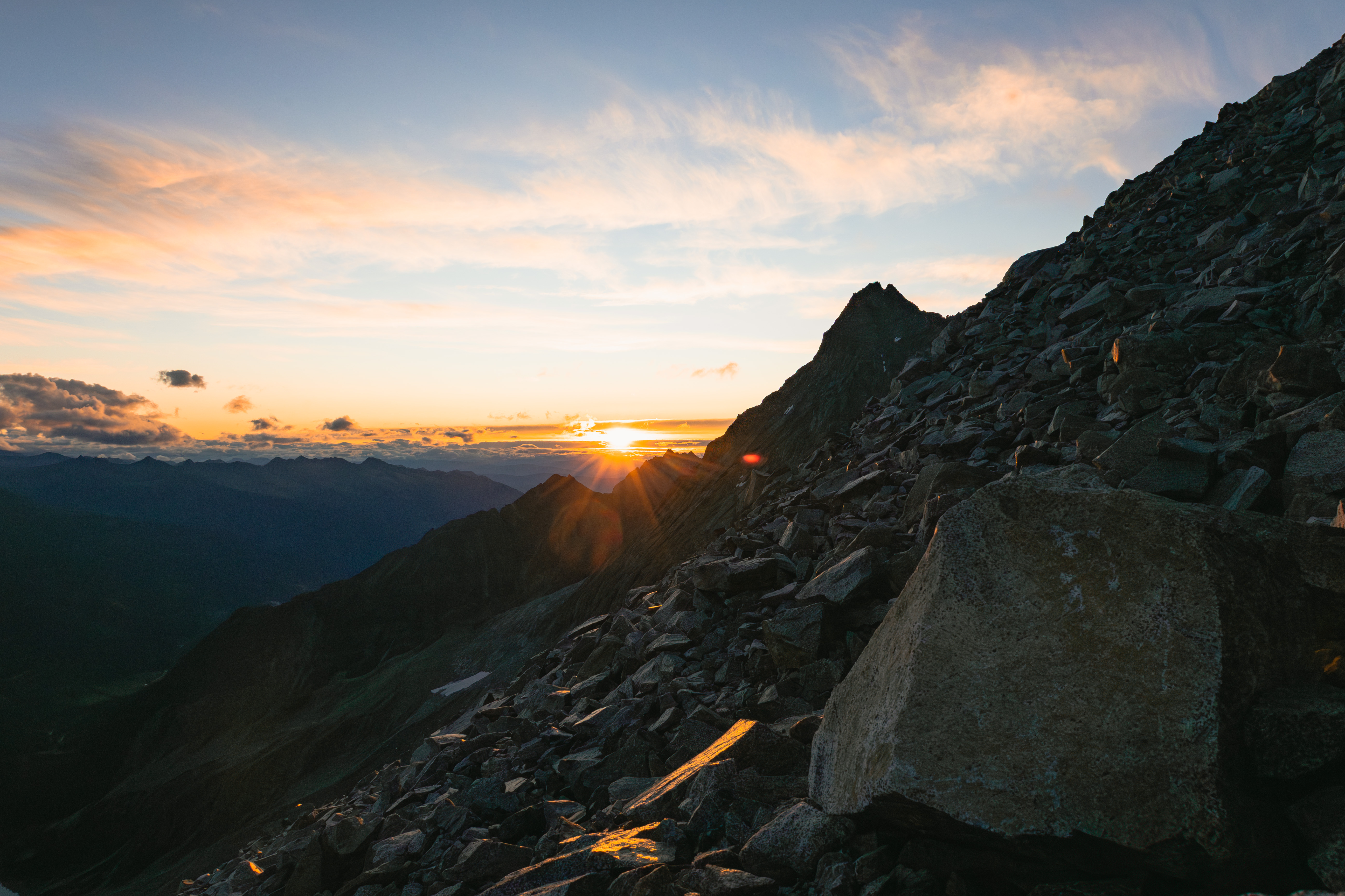 High-altitude sunrise