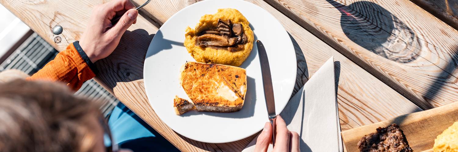 Mountain huts on the slopes Mountain huts on the slopes