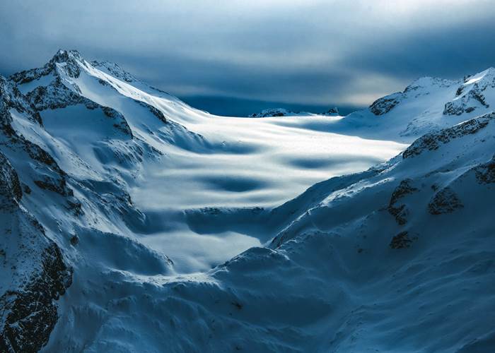 Spettacolare visuale sul ghiacciaio dell'Adamello