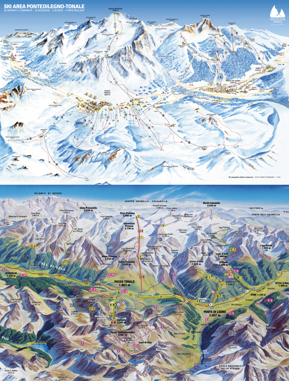 Ski map e Cartina estiva