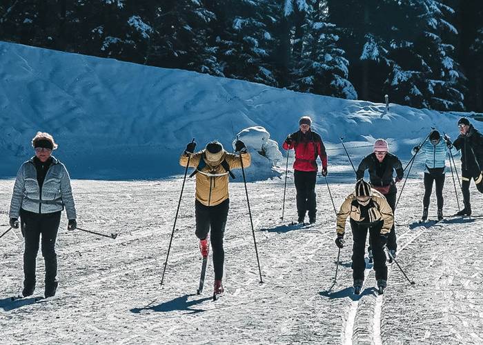 Gruppo sulle piste di sci di fondo a Pontedilegno-Tonale